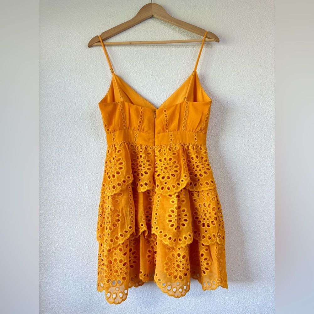 Lovers + Friend Doreen Mini Mustard Dress Size Small - Picture 3 of 5